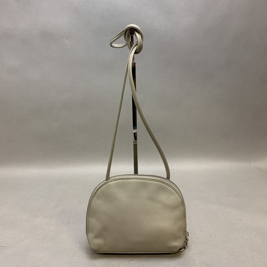 Stone Mountain Gray Leather Crossbody Bag Purse (6.5x8.5x2