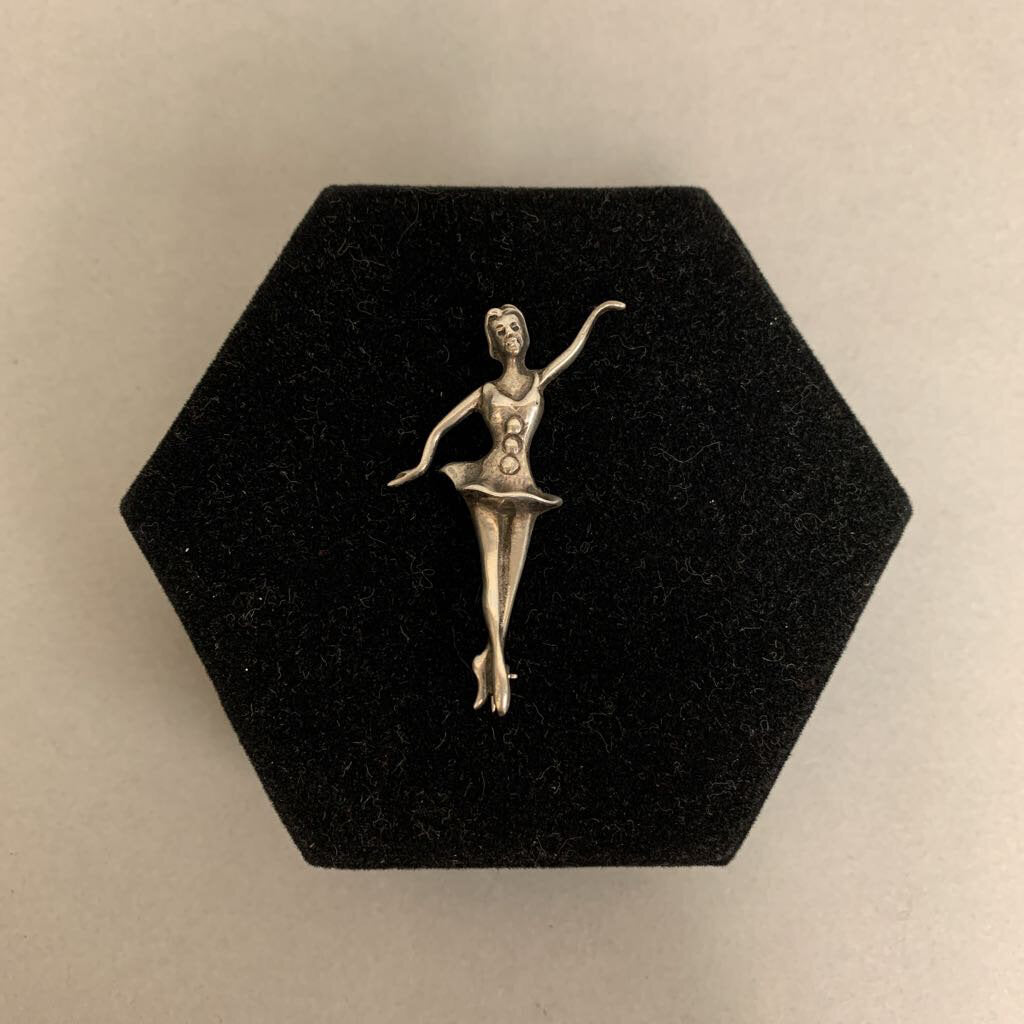 Vintage Sterling Ballet Dancer Brooch Pin (2