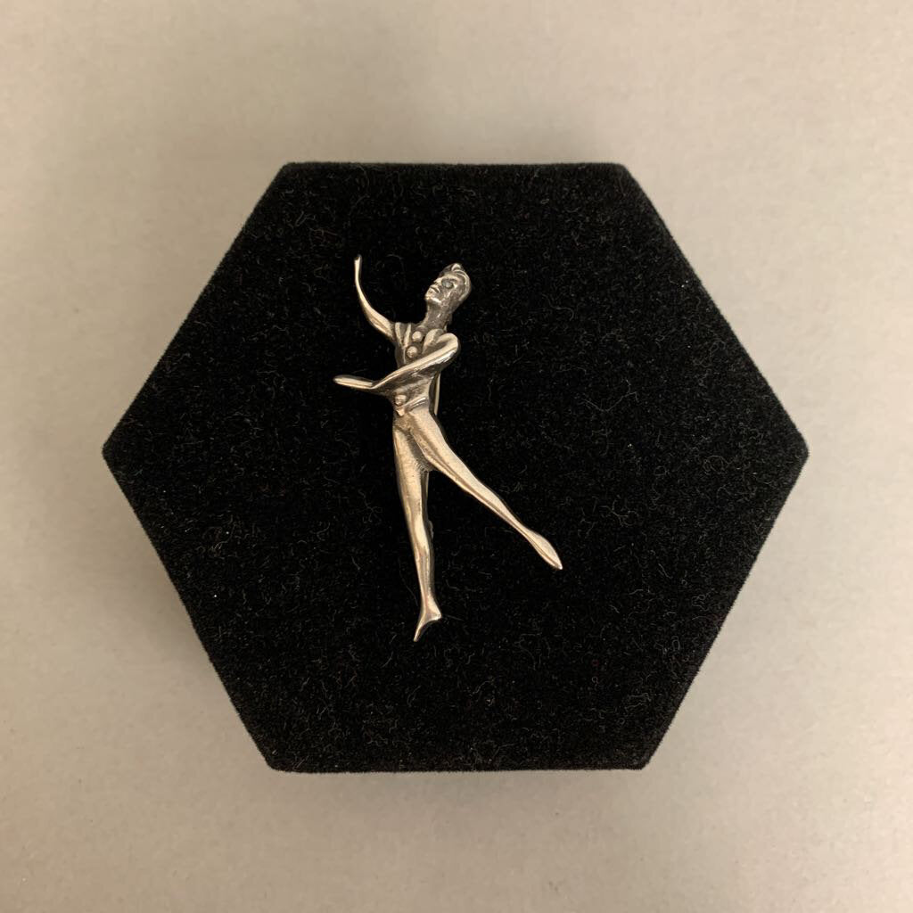 Vintage Sterling Male Ballet Dancer Brooch Pin (2