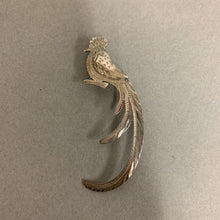 Load image into Gallery viewer, Sterling Etched Quetzal Bird Brooch Pin (2&quot;)
