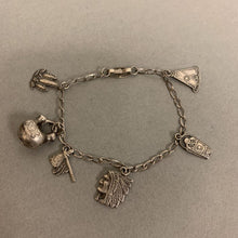 Load image into Gallery viewer, Vintage Sterling Native American Themed Charm Bracelet (7&quot;)
