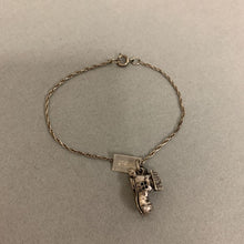 Load image into Gallery viewer, Vintage Sterling by Bell Shoe Charm on 6.5&quot; Bracelet
