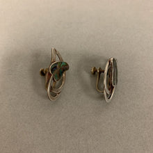 Load image into Gallery viewer, Sterling Abalone Leaf Screw Back Earrings
