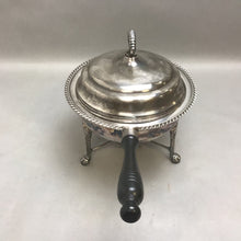 Load image into Gallery viewer, Vintage Silver Plated Glass Serving Handled Pan Stand &amp; Warmer (13&quot;T)
