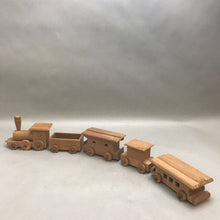 Load image into Gallery viewer, Vintage Handmade Wooden Train Set 5 Piece Toy 30&quot; Long
