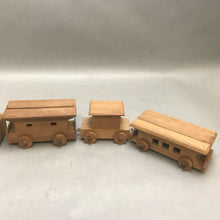 Load image into Gallery viewer, Vintage Handmade Wooden Train Set 5 Piece Toy 30&quot; Long
