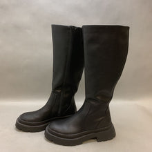 Load image into Gallery viewer, American Eagle Black Faux Leather Lug Sole Riding Boots (sz 7.5)
