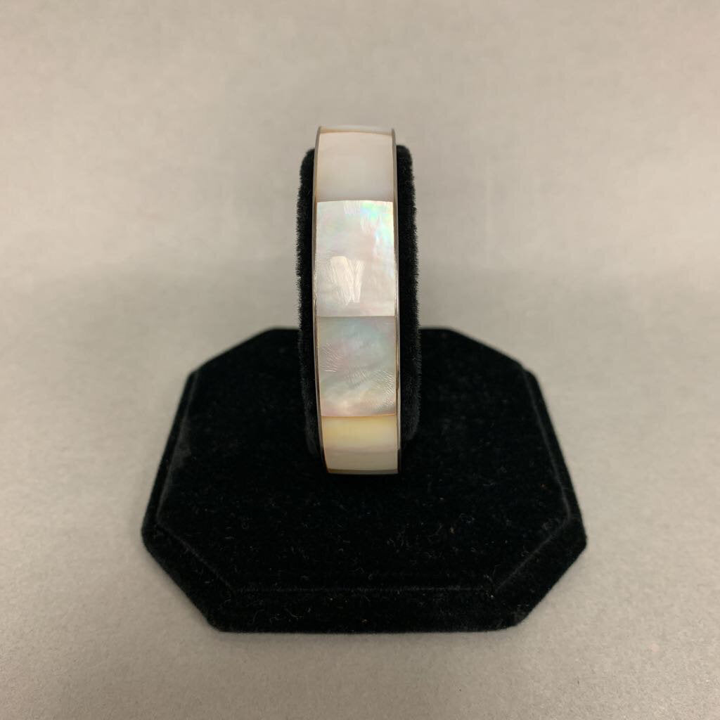 Nickel Silver Mother of Pearl Inlay Cuff Bracelet