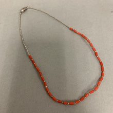 Load image into Gallery viewer, Sterling Red Coral Beaded Necklace (14&quot;)
