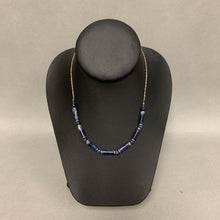 Load image into Gallery viewer, Sterling Lapis Lazuli Beaded Necklace (16&quot;)
