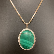 Load image into Gallery viewer, Sterling Malachite Pendant on 18&quot; Chain
