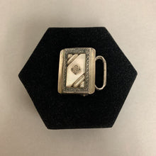 Load image into Gallery viewer, Vintage Knights of Columbus Nickel Silver Mother of Pearl Inlay Belt Buckle
