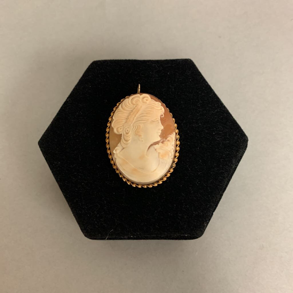 Vintage 1/20 12K Gold Filled Cameo Pin w/ Pendant Bail (2