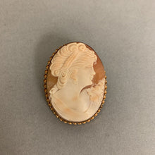 Load image into Gallery viewer, Vintage 1/20 12K Gold Filled Cameo Pin w/ Pendant Bail (2&quot;)
