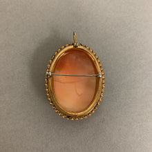 Load image into Gallery viewer, Vintage 1/20 12K Gold Filled Cameo Pin w/ Pendant Bail (2&quot;)
