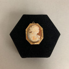 Load image into Gallery viewer, 10K Gold Cameo 1.75&quot; Brooch Pin w/ Pendant Bail (7.8g)
