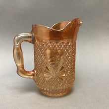 Load image into Gallery viewer, Sowerby Carnival Glass Marigold Cream Pitcher - Pineapple (4.5&quot;)
