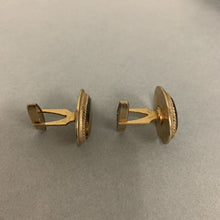 Load image into Gallery viewer, Tiger&#39;s Eye Goldtone Cufflinks
