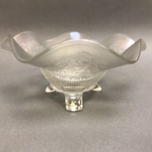 Load image into Gallery viewer, Northwood Clear Iridescent Carnival Glass Candy Dish - Rose &amp; Trellis (~3.25x7x7)
