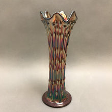 Load image into Gallery viewer, April Showers Vase Amethyst 10&quot; Carnival Glass (As Is)
