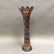 Load image into Gallery viewer, Fenton Carnival Glass Amethyst Rustic Tree Trunk Vase (~17&quot;)
