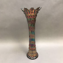 Load image into Gallery viewer, Fenton Carnival Glass Amethyst Rustic Tree Trunk Vase (~17&quot;)
