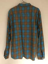 Load image into Gallery viewer, Ripcurl Teal/Brown Men&#39;s Plaid Long Sleeve Shirt (L)
