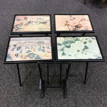 Load image into Gallery viewer, Four TV Trays (21x15) with Stand (30&quot; tall)

