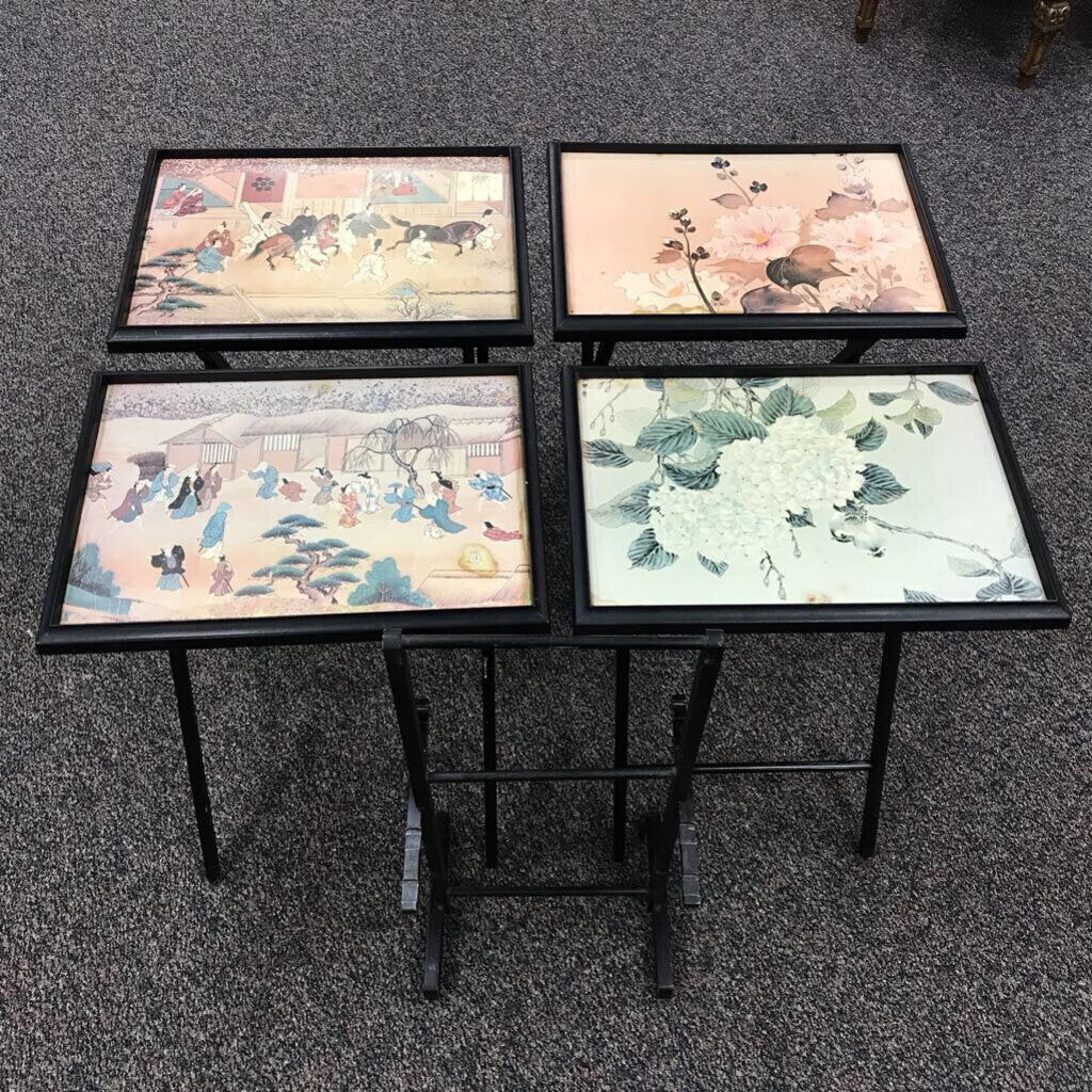 Four TV Trays (21x15) with Stand (30
