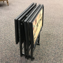 Load image into Gallery viewer, Four TV Trays (21x15) with Stand (30&quot; tall)
