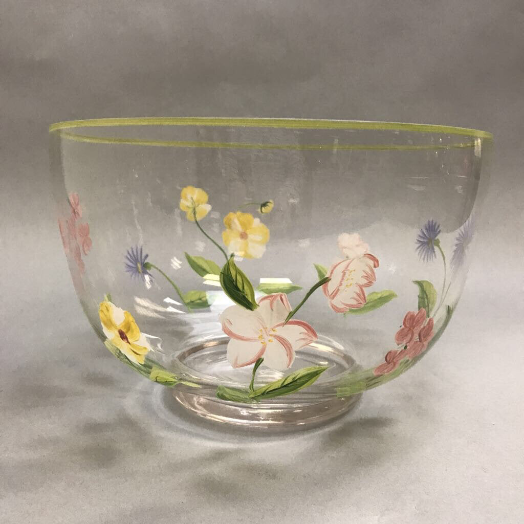 Large Glass Floral Bowl (6x9)