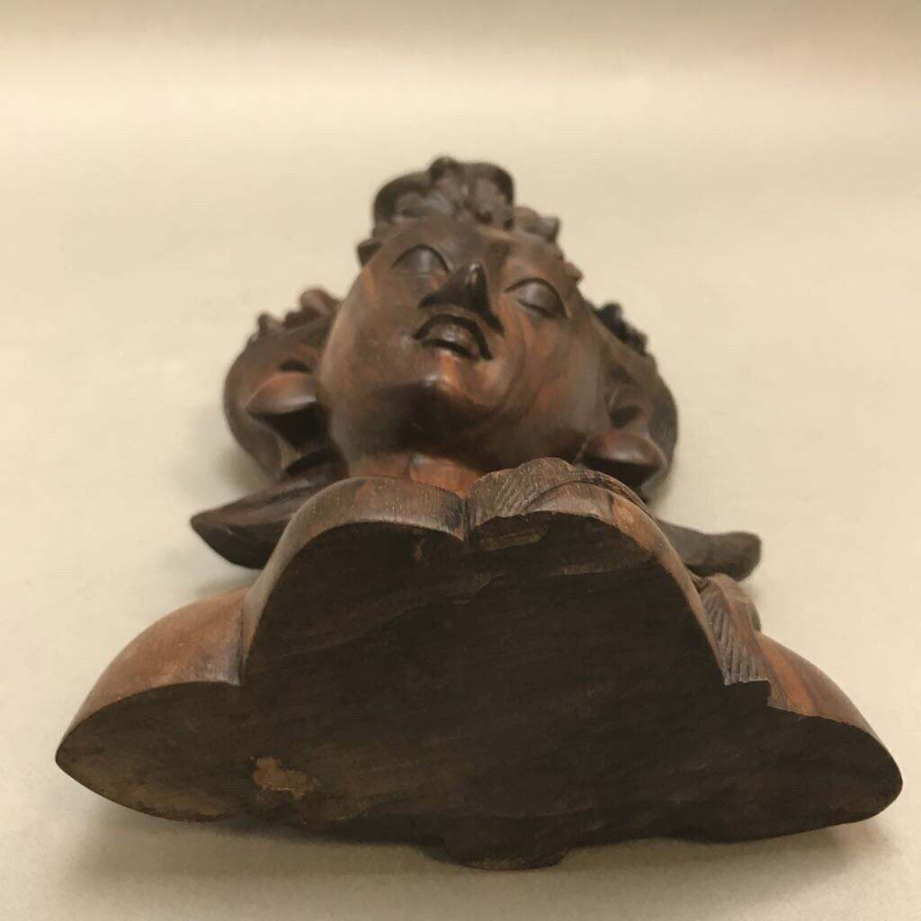 Hand Carved Wood Sculpture Bust of Woman from Indonesia - Balinese