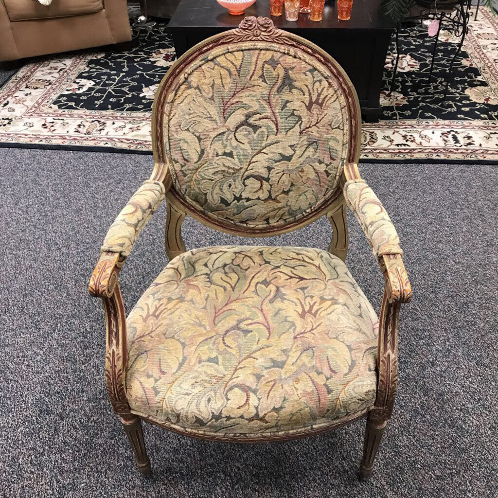 Upholstered Arm Chair AS IS (38x24x25)