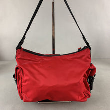 Load image into Gallery viewer, Ralph Lauren Red Nylon Hobo Shoulder Bag Purse (7x11x5&quot;)
