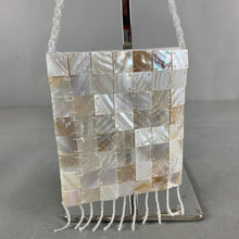Load image into Gallery viewer, Mother of Pearl Tile Beaded Fringe Small Crossbody Bag Purse (5x5&quot;)
