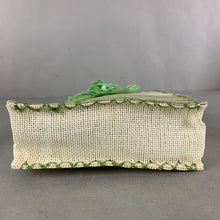 Load image into Gallery viewer, April Cornell Green &amp; Tan Multi-Textile Rose Handbag Purse (8x9x3&quot;)
