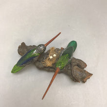 Load image into Gallery viewer, Vintage Hand Carved &amp; Painted Wood Hummingbird Pair w Nest As Is (7&quot; x 3&quot;)
