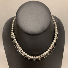 Load image into Gallery viewer, Vintage Clear &amp; Black Rhinestone Choker Necklace &amp; Bracelet Set
