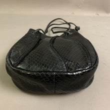Load image into Gallery viewer, Sharif Snake Embossed Patchwork Black Leather Purse (8x8x2.5&quot;)
