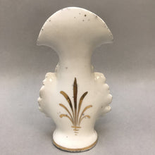 Load image into Gallery viewer, Glazed Gold Leaf White Ceramic Vase w Lady Bust (6.5&quot;)
