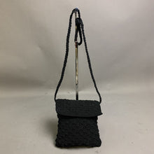 Load image into Gallery viewer, Black Crocheted Nylon Crossbody Purse (8x7&quot;)
