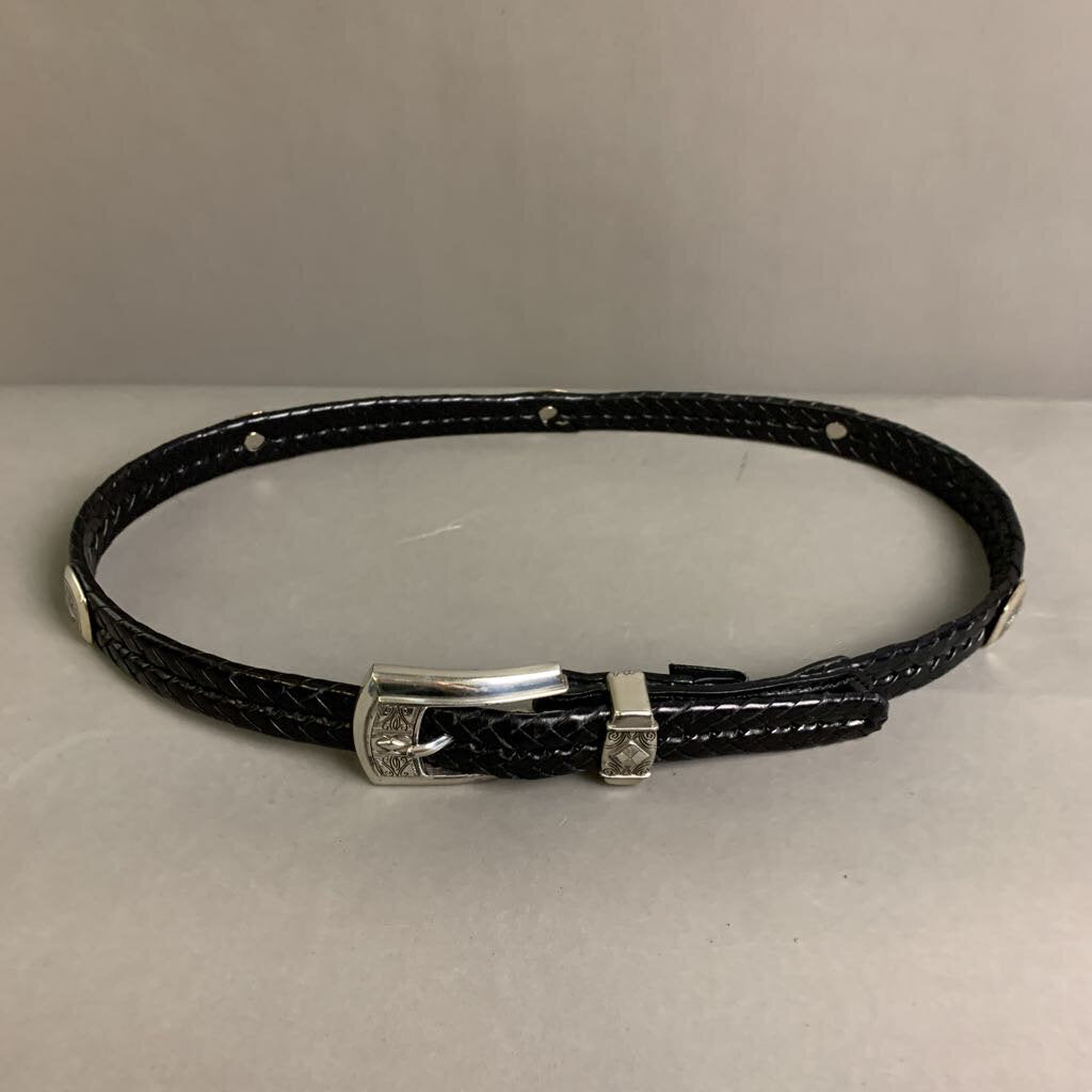 Brighton Black Braided Leather Belt Size Medium (36