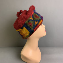 Load image into Gallery viewer, Newari Nepalese Red Multicolor Knit Hat
