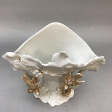 Load image into Gallery viewer, Belgium Glazed White Porcelain Gold Leaf Vintage Vase (9.5&quot;)
