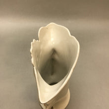 Load image into Gallery viewer, Belgium Glazed White Porcelain Gold Leaf Vintage Vase (9&quot;)
