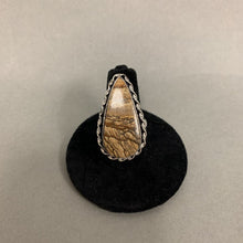 Load image into Gallery viewer, Silver Plated Jasper Teardrop Ring sz 8
