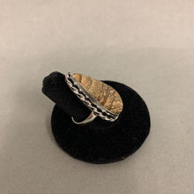 Load image into Gallery viewer, Silver Plated Jasper Teardrop Ring sz 8
