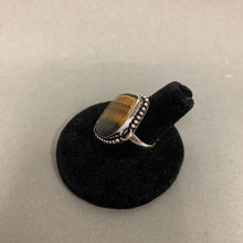 Load image into Gallery viewer, Silver Plated Tigers Eye Ring sz 6/Adjustable
