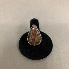 Load image into Gallery viewer, Silver Plated Dragons Blood Jasper Ring sz 8
