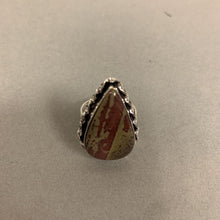 Load image into Gallery viewer, Silver Plated Dragons Blood Jasper Ring sz 8
